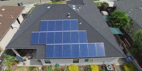 Photo of residential solar installation
